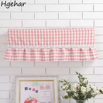 Кружевные чехлы для кондиционеров в пасторальном стиле, милые украшения для комнат, подвесные чехлы для кондиционеров, пылезащитные чехлы, очистка и защита от пыли 80-86cm розовый