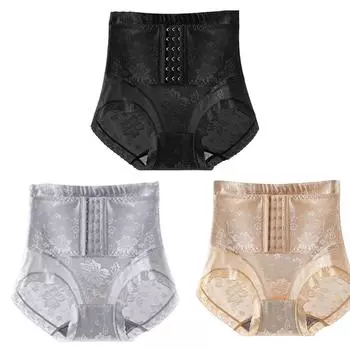 Кружевные цветочные трусы-подтяжки для ягодиц, утягивающие до середины талии, с пряжками, эластичное бесшовное нижнее белье на каждый день XXL серый