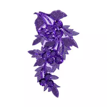 Кружевные цветы тканевые украшения нашивка блестки ткань наклейка новое украшение цветочница фиолетовый