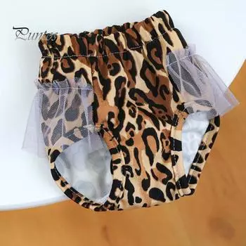 Кружевные физиологические штаны для домашних животных, подгузники для собак, гигиенические штаны для собак, герметичные штаны с леопардовым узором, защитные штаны для женщин и собак, штаны Тедди, товары для домашних животных XS