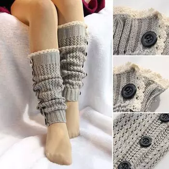 Кружевные гетры, эластичные гетры, зимние ботинки, женские носки