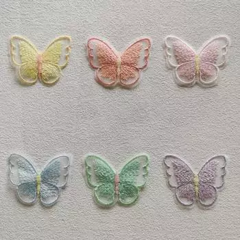 Кружевные нашивки с вышивкой бабочки для одежды, значки «сделай сам», железные нашивки на одежде, шляпа, аксессуары для одежды, наклейки с аппликацией 5.8x4.7cm