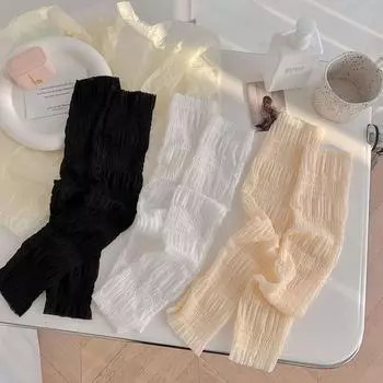 Кружевные охлаждающие рукава, нарукавники из ледяного шелка, элегантные солнцезащитные рукава для лета чёрный