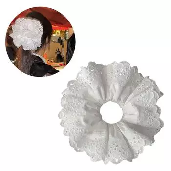 Кружевные резинки для волос для женщин, двухслойные большие эластичные повязки для волос, французские резинки для волос, мягкие аксессуары для волос E