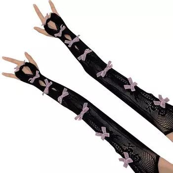 Кружевные рукава Y2k Рукава Y2k Нарукавники Лолита Рукав Длинные руки Теплее Перчатки без пальцев Проблемные руки Теплее C