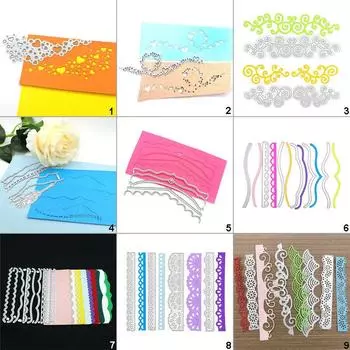 Кружевные штампы, металлический трафарет, сделай сам, скрапбукинг, альбом, бумажная карта, тиснение, декор, ремесло, художественный край, волнистые линии No.1-Heart Stars