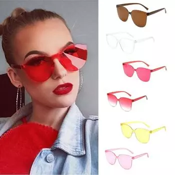 Кружевные солнцезащитные очки без оправы Желейные прозрачные солнцезащитные очки коричневый