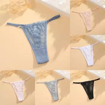 Кружевные стринги сексуальное женское нижнее белье цветочный узор M