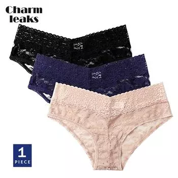 Кружевные трусики Charmleaks, прозрачное нижнее белье, эластичные трусы с перспективой, элегантные открытые трусы, приятные для кожи, S-XL, 1 шт.