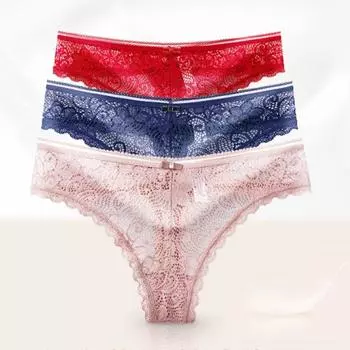 Кружевные трусики, нижнее белье, женское сексуальное нижнее белье, прозрачные ажурные трусы, однотонные женские трусы S-XXL L