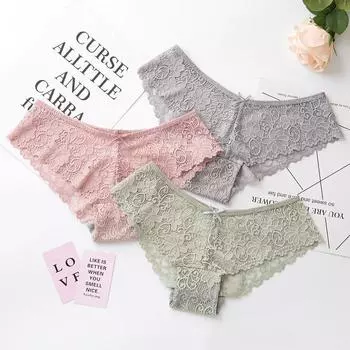 Кружевные трусики стринги с цветами стринги сексуальное нижнее белье дышащие мягкие прозрачные дышащие трусы M