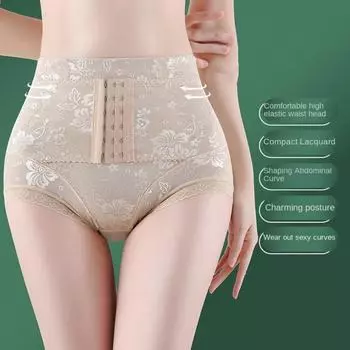 Кружевные утягивающие трусы с цветочным принтом и пряжками, утягивающие шорты средней талии, послеродовые утягивающие шорты для женщин L серый