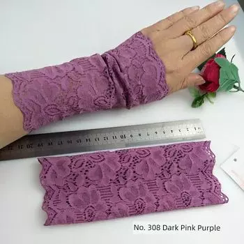 Кружевные женские перчатки до запястья Huixintang для весны и осени Dark pink purple M
