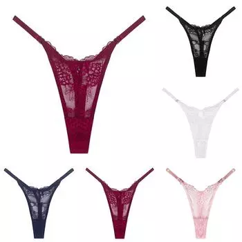 Кружевные женские трусики, легкие, с низкой посадкой, прозрачные L