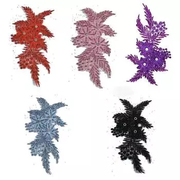 Кружево блестки наклейка цветок вышивка ткань наклейка наклейка свадебные швейные аксессуары DIY ремесло