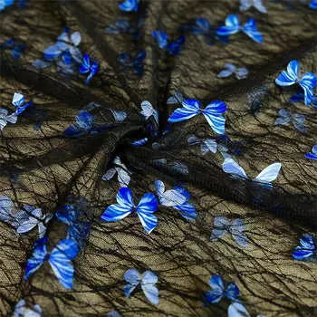 Кружево Лазерная Бабочка Кружевная Ткань Сетка Ткань Сделай Сам Бабочка Сетка Вышитая ткань Трехмерная Вышивка 130*90cm