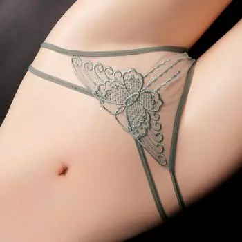 Кружево Сексуальный Полый Вышивка Милый Бантик Тонкий Ремешок Высокая Эластичность Дышащий Новый Стиль M