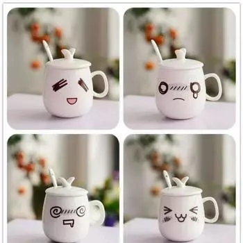 Кружка 300 мл с крышкой и керамической чашкой Sponn Creative Emotion, чашка для кофе и воды, оптовая продажа, чашка для мокко с молоком 300ML