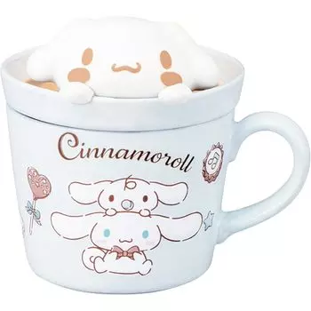 Кружка 3D Sanrio Latte с крышкой с 12 персонажами Cinnamoroll Art , прибл.. 230 мл, Прибл.. 13см, Посуда, Товары, Синий, san4551-2