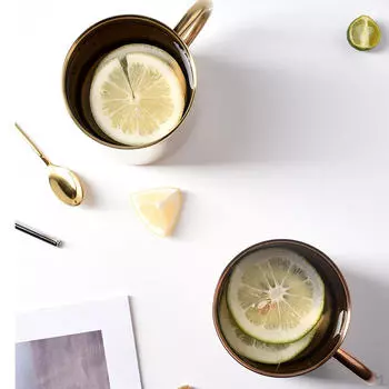 Кружка 400 мл, кофейная кружка из нержавеющей стали золотой