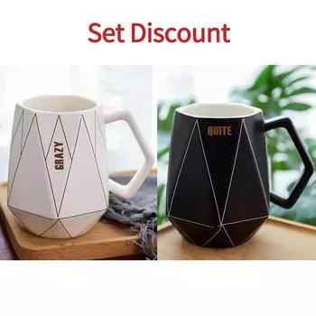 Кружка 450 мл, креативная многоугольная керамическая кружка, офисная чашка для воды, чашка для воды с молоком, кофе, 1-2 шт. в наличии