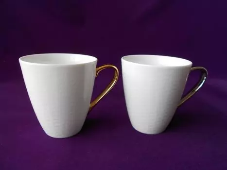 Кружка Ami Pair для кофе, чая, молока, латте, эспрессо, капучино, чайная утварь в подарок Noritake! Ризмо (Золото серебро)