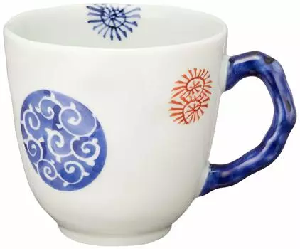 Кружка Arita ware с круглым узором арабеска (синий) синий