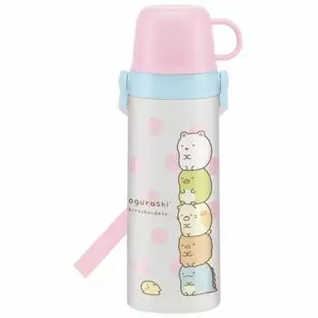 Кружка-бутылка Skater Mug Bottle 2WAY с чашкой Бутылка для воды из нержавеющей стали Sumikko Gurashi 600 мл STGC6N