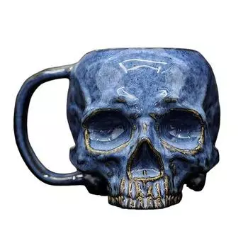 Кружка Череп Yousheng из нержавеющей стали Кружка для кофе в виде человеческого черепа Жуткий зомби Пивная кружка Танкард Чашка для чая Хэллоуин Тематическая вечеринка Ужасы Подарок для мужчин G
