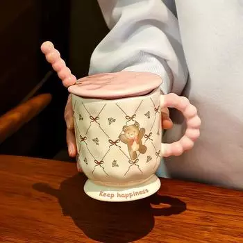 Кружка Девушка Высоко Смотрящая Инс Кубок Керамическая Чашка Дом Чашка для Воды Офис Кофе Чашка для Завтрака 370ML
