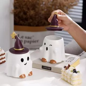 Кружка для эльфа на Пасху и Хэллоуин, креативная мультяшная керамическая милая призрачная кружка для рождественского завтрака, молока, сока, чая, с ручкой, подарочная рождественская кружка 401-500ml