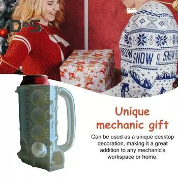Кружка для блока двигателя для механиков, напечатанная на 3D-принтере, дизайн двигателя, забавная кофейная чашка, подарки для автолюбителей белый