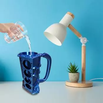 Кружка для блока двигателя для механиков, напечатанная на 3D-принтере, дизайн двигателя, забавная кофейная чашка, подарки для автолюбителей белый