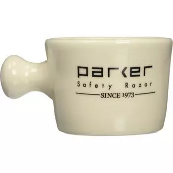 Кружка для бритья Parker Deluxe Stoneware Apothecary. Можно использовать с 3 видами мыла для бритья и крема для кожи, цвет слоновой кости, 1 шт.