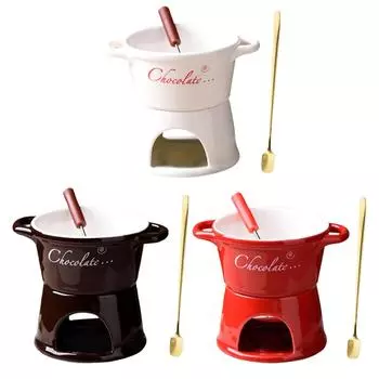Кружка для фондю, горшок для плавления масла, посуда, конфеты, горячий горшок для ужина, свадьбы, кухни коричневый