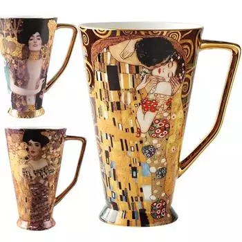 Кружка для кофе Gustav Klimt Luxury Bone China Tea Cups With Spoon Кружка для воды Klimt Фарфоровая чашка для кофе Coffeeware 500ml