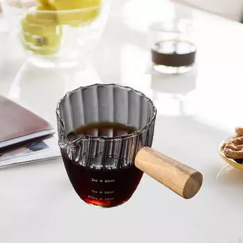 Кружка для кофе и молока с деревянной ручкой, устойчивая к высоким температурам, 90 мл, графин для сливок, маленькая