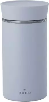 Кружка для кофе и воды KOGU, медная, вакуумная, с двойным нагревом, широкая, прямая, посудомоечная машина Shimomura, инструменты для планирования, бутылка, бутылка, 240 мл, тефлоновое покрытие внутри, синий