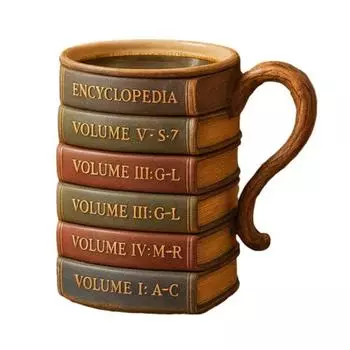 Кружка для кофе из книжной серии Эргономичная ручка Легкий дизайн Штабелируемая Книга D
