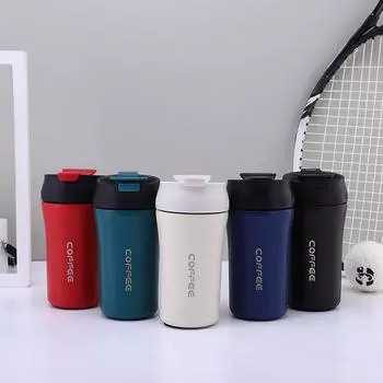 Кружка для кофе из нержавеющей стали 304 с трубочкой, портативная автомобильная термокружка, дорожная термокружка для подарков, спортивная бутылка 400 мл 400ml красный