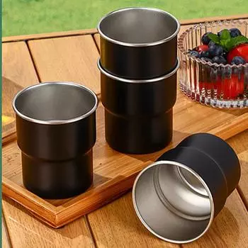 Кружка для кофе из нержавеющей стали 304 с однослойным гофрированием, портативная, для пивной кружки, компактная, матовая, для воды, кухонная посуда 300ml
