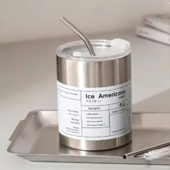 Кружка для кофе из нержавеющей стали, американская, с термоизоляцией, герметичная, бутылка для воды с крышкой, чашка с двойными стенками, термос 400ml