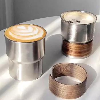 Кружка для кофе из нержавеющей стали с крышкой, не допускающая ожогов, переносная термостойкая чашка для кофе для кемпинга
