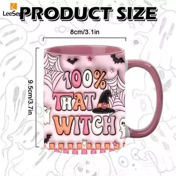 Кружка для кофе Leeseph Halloween, керамическая чашка-стакан Trick or Treat Halloween, добавит праздничного штриха, идеальный подарок для любителей кофе 350ml