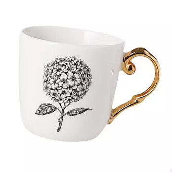 Кружка для кофе объемом 300 мл с цветочным принтом, новинка, уникальный подарок на новоселье, стакан для напитков hydrangeas pattern