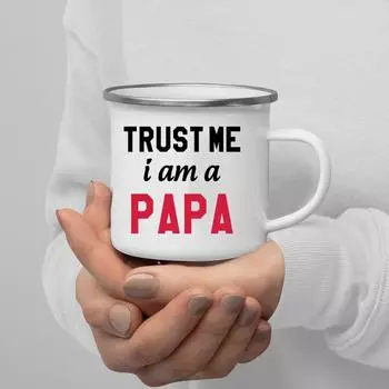 Кружка для кофе с эмалью Trust Me I Am с ручкой для вина, пива, сока, колы, молока, лучший подарок на праздник на открытом воздухе