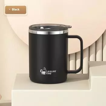 Кружка для кофе с двойными стенками, 304 нержавеющая сталь, случайная кружка 2025, дорожная кружка чёрный