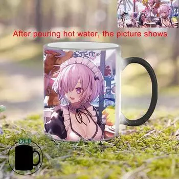 Кружка для кофе с изображением девушки с большой грудью BSKT-054 Кружка для завтрака Кружка, меняющая цвет, аниме-посуда для напитков Чашки и кружки Заготовки для сублимации Керамический бар 350ml