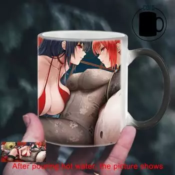Кружка для кофе с изображением сексуальной девушки из комиксов BSKT-131, обесцвечивающая чашка, меняющая цвет, персонализированные подарки, чашки и кружки, посуда для напитков, керамическая аниме 301-400ml