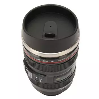 Кружка для кофе с объективом из нержавеющей стали для фотографа, кружка для фотоаппарата, дорожная кофейная чашка с крышкой для мужчин L